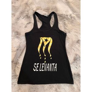 Next Level Apparel Se Le Vanta Puerto‎ Rico Flag Racerback Tank Top Black Gold M